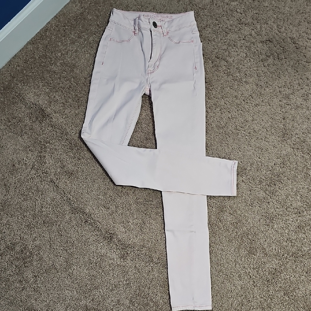 American Eagle Outfitters Pink High Rise Jeans Slim Fit